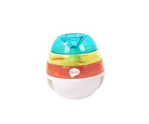 Iquities Treat Dispenser Dog Toy, Interactive IQ Wobbler Treat Ball, Slow Eating Brain Training Toy for Dogs, Orange & Green