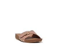 Fitflop Iqushion Adjustable Buckle Leather Slides Beige EU 41 Woman