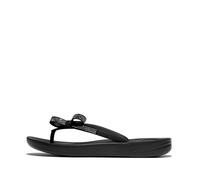 Fitflop Women's iQUSHION Glitz-Bow FLIP-Flops, Black, 5 UK