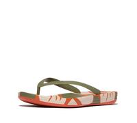 IQUSHION MENS LEAF-PRINT ERGONOMIC FLIP-FLOPS