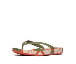 IQUSHION MENS LEAF-PRINT ERGONOMIC FLIP-FLOPS