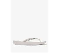 Iqushion Multi Crystal Urban White Flip Flops - White Patent / 5
