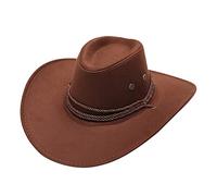 IQYU Dancing Movies Adult Casual Solid Western Fashion Cowboy Sun Hat Wide Brim Travel Sun Cap Kiss The Cowboy Collectible Band, coffee, One Size