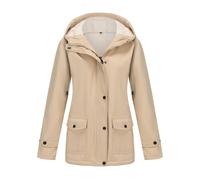 IQYU Lined Rain Jacket Women's Waterproof: Outdoor Fleece Jackets for Women Long Transition Jacket Elegant Wind Jacket Winter Softshell Jackets with Hood Large Size Sports Jacket 3 in 1 Jacket Teddy