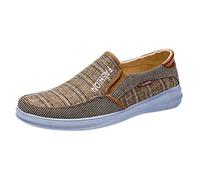 IQYU Men's Running Shoes, Trainers, Elegant Sports Shoes, Men's Plus Sizes, Boat Shoes, Low Shoes, Boat Deck Slippers, Loafers for Men, Soft Boat Shoes, Walking Shoes, brown, 10 UK