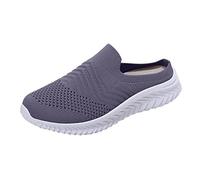 IQYU Orthopaedic Shoes Women's Plain Non-Slip Trainers, Air Cushion Diabetic Shoes with Air Cushion, Memory Foam Trainers, Sports Shoes, Casual Open Back Walking Shoes, purple, 7 UK