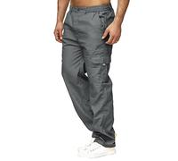 IQYU Smart Casual Trousers for Men UK - Lightweight Cargo Trousers, Loose Fit Work Pants with Multi-Pockets, Casual Hiking & Tactical Pants, Durability and Comfort Dark Gray