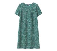 IQYU Women's Cotton Nightdress, Sleepwear, Women's Short Sleeve Flowers, Elegant Loose Casual Dress, Stretch Sleep Shirt, Beautiful Floral Dress, Round Neck Sleep Shirt, Knee-Length Summer Dress,