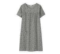 IQYU Women's Cotton Nightdress, Sleepwear, Women's Short Sleeve Flowers, Elegant Loose Casual Dress, Stretch Sleep Shirt, Beautiful Floral Dress, Round Neck Sleep Shirt, Knee-Length Summer Dress,