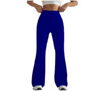 IQYU Yoga Trousers Women's Wide Leg Leggings Women's Cotton High Waist Slip-On Trousers Plain Jogging Bottoms Stretch Yoga Trousers Slim Fit Women Pants Comfortable Sports Trousers Elegant Training