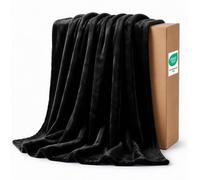 IR Imperial Rooms Fleece Blanket Throw Black, Twin/Double 150X200 Cm