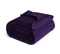 IR Imperial Rooms Fleece Blanket Throws for Sofas - Soft Fluffy 400 GSM Silk Touch Warm Blankets for Bed and Couch Bed Throw for Bedroom, Travel (Purple, Twin/Double (150X200CM))