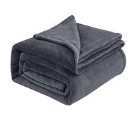 IR Imperial Rooms Fleece Blanket Throws for Sofas - Soft Fluffy 400 GSM Silk Touch Warm Blankets for Bed and Couch Bed Throw for Bedroom, Travel (Dark Grey, Twin/Double (150X200CM))