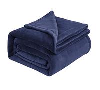 IR Imperial Rooms Fleece Blanket Throws for Sofas - Soft Fluffy 400 GSM Silk Touch Warm Blankets for Bed and Couch Bed Throw for Bedroom, Travel (Navy Blue, Throw/Single (130X150CM))