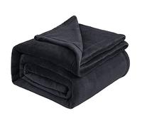 IR Imperial Rooms Fleece Blanket Throws for Sofas - Soft Fluffy 400 GSM Silk Touch Warm Blankets for Bed and Couch Bed Throw for Bedroom, Travel (Black, Throw/Single (130X150CM))