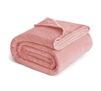IR Imperial Rooms Fleece Blanket Throws for Sofas - Soft Fluffy 400 GSM Silk Touch Warm Blankets for Bed and Couch Bed Throw for Bedroom, Travel (Baby Pink, Throw/Single (130X150CM))