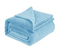 IR Imperial Rooms Fleece Blanket Throws for Sofas - Soft Fluffy 400 GSM Silk Touch Warm Blankets for Bed and Couch Bed Throw for Bedroom, Travel (Light Blue, Throw/Single (130X150CM))