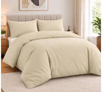 IR Imperial Rooms King Size Duvet Cover Set, Cream, 230 x 220 cm | Brushed Microfiber, 3 PCs Plain Bedding Set with Pillow Cases, Button Closure, Ultra Soft Quilt Bed Cover