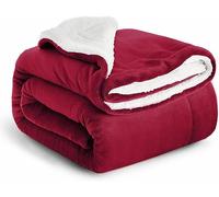 IR Imperial Rooms Sherpa Fleece Blanket Bed Throws Blankets For Sofas Soft Fluffy Thick Blanket Reversible Microfiber Throw (Burgundy, Single/Throw (130 x 150 Cm))