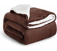 IR Imperial Rooms Sherpa Fleece Blanket Bed Throws Blankets For Sofas Soft Fluffy Thick Blanket Reversible Microfiber Throw (Coffee, King (200 x 240 Cm))