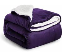 IR Imperial Rooms Sherpa Fleece Blanket Bed Throws Blankets For Sofas Soft Fluffy Thick Blanket Reversible Microfiber Throw (Purple, Single/Throw (130 x 150 Cm))