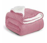 IR Imperial Rooms Sherpa Fleece Blanket Bed Throws Blankets For Sofas Soft Fluffy Thick Blanket Reversible Microfiber Throw (Pink, Single/Throw (130 x 150 Cm))
