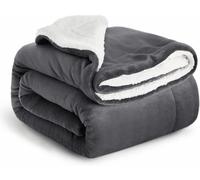 IR Imperial Rooms Sherpa Fleece Blanket Queen Size Fluffy Microfiber Solid Blankets for Bed - Soft Cozy Warm & Thick Large Throws for Sofas and Couch, Grey, 200x240cm