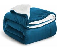 IR Imperial Rooms Sherpa Fleece Blanket Queen Size Fluffy Microfiber Solid Blankets for Bed - Soft Cozy Warm & Thick Large Throws for Sofas and Couch, Teal, 200x240cm