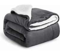 IR Imperial Rooms Sherpa Fleece Throw Blanket - Microfiber Fluffy Thick Blankets for Bed and Sofas Grey, Twin/Double, 150 x 200cm