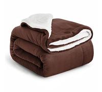 IR Imperial Rooms Sherpa Fleece Throw Blanket - Thick and Warm, Fluffy Microfiber Solid & Soft Blankets for Bed Sofa and Couch Double/Twin Size, Coffee, 150x200cm