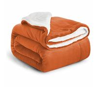 IR Imperial Rooms Sherpa Fleece Throw Blanket - Thick and Warm, Fluffy Microfiber Solid & Soft Blankets for Bed Sofa and Couch Double/Twin Size, Rust, 150x200cm