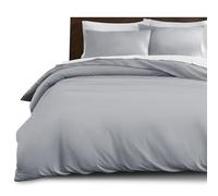 IR Imperial Rooms Single Duvet Cover Set Brushed Microfiber Plain Silver Bedding Set - Button Closure Ultra Soft 2 PCs Quilt Cover with Pillow Case (135 x 200 cm)
