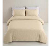 IR Imperial Rooms Super King Duvet Set Brushed Microfiber 3 Piece Plain Bedding Bed Sets with Pillow Cases Ultra Soft Duvet Cover with Button Closure (260 x 220 cm Cream)