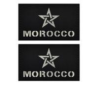 IR Infrared Reflective Morocco Flag Laser Cut Patches Appliues, Moroccans Flags Tactical Morale Military Badges for Backpacks, Clothes, Hats, 3.15 x 1.97 Inch, 2 Pack