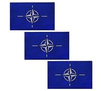 IR Infrared Reflective NATO Flag Patches, North Atlantic Treaty Organization Tactical Emblem Military Morale Fastener Hook and Loop Backing Armband Sticker Gift Badges Decorative Appliques