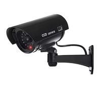 IR1100 Outdoor Black Security Camera Camera CCTV Dummy With Flashing LED with Screws