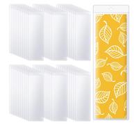 Ira Pollitt 70 Pieces Bookmark Sleeves Clear Bookmark Holders Photobooth Sleeves 7.17x2.36 inch Plastic Blank Book Mark Cover with Hole for School, Office and Party Favors