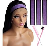 Iraatraa Wig Band Elastic Bands For Wig 3 Pcs Lace Melting Band For Lace Front Wig Bands For Keeping Wigs In Place Edge Wrap To Lay Edges Melt Band Edge Band Melting Lace (5 Piece Set, Purple)