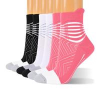 IRAMY Compression Ankle Support Running Socks for Women Men Coolmax Wicking Athletic Cushioned Plantar Fasciitis Socks