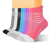 IRAMY Compression Ankle Support Running Socks for Women Men Coolmax Wicking Athletic Cushioned Plantar Fasciitis Socks