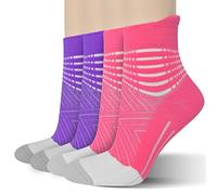 IRAMY Compression Ankle Support Running Socks for Women Men Coolmax Wicking Athletic Cushioned Plantar Fasciitis Socks