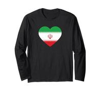 Iran Flag Heart Persian Pride Graphic Design Long Sleeve T-Shirt