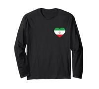 Iran Flag Heart Pocket Style Persian Pride Art Long Sleeve T-Shirt