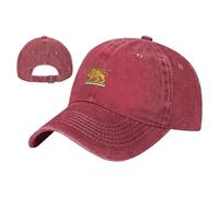 Iran Flag Lion Baseball Cap - Vintage Lion and Sun Hat for Men & Women | Adjustable Unisex Trucker Cap with Persian Flag Design | Casual Patriotic Hat for Outdoor, Gym, Travel & As A Gift Wine Red