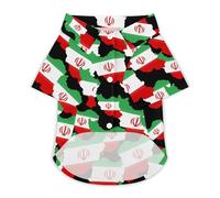 Iran Flag Map Lightweight Dog Shirt Breathable Summer Clothes Casual Pet T-Shirts for Small Medium Large Dogs Cats