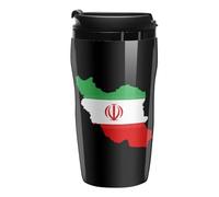 Iran Flag Map Portable Coffee Cups Insulated Mug Water Tumbler with Lid Sealed for Hot Cold Drinks 250ml
