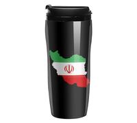 Iran Flag Map Portable Coffee Cups Insulated Mug Water Tumbler with Lid Sealed for Hot Cold Drinks 350ml