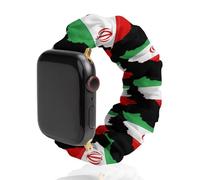 Iran Flag Map Soft Elastic Scrunchie Watch Strap Compatible with IWatch Series 6 5 4 3 2 1 Printed Wristbands Bands
