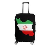 Iran Flag Map Travel Luggage Case Cover Washable Suitcase Protector Funny Protective Baggage Fits 19-32 Inch