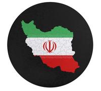 Iran Flag Map Wooden Puzzle Letter on Back Circular Easy Jigsaw Puzzles for Elderly Birthday Gift Family Game